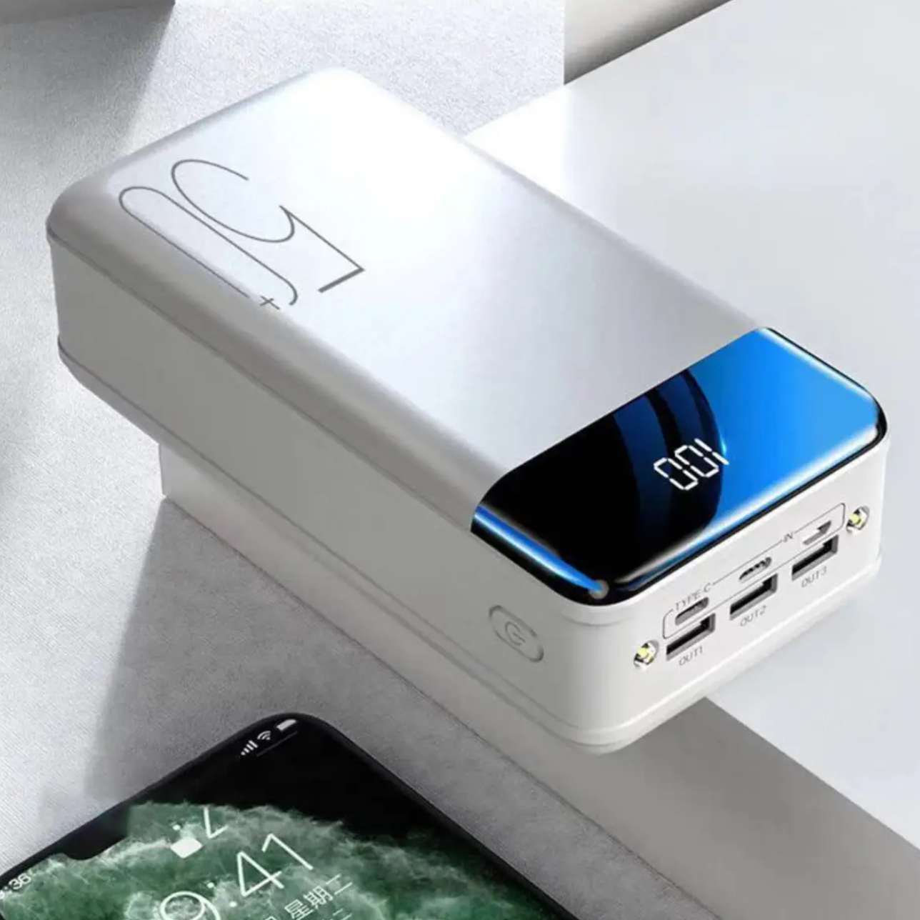50.000mAh Ultra-Hoge Capaciteit Powerbank – Super Snelle Oplading voor Telefoons, Tablets & Laptops