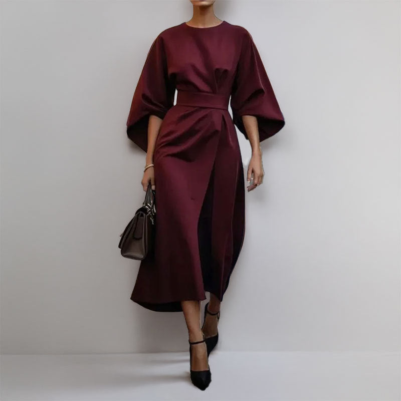 Aria – Dames Lange Maxi Jurk met Vleermuismouwen