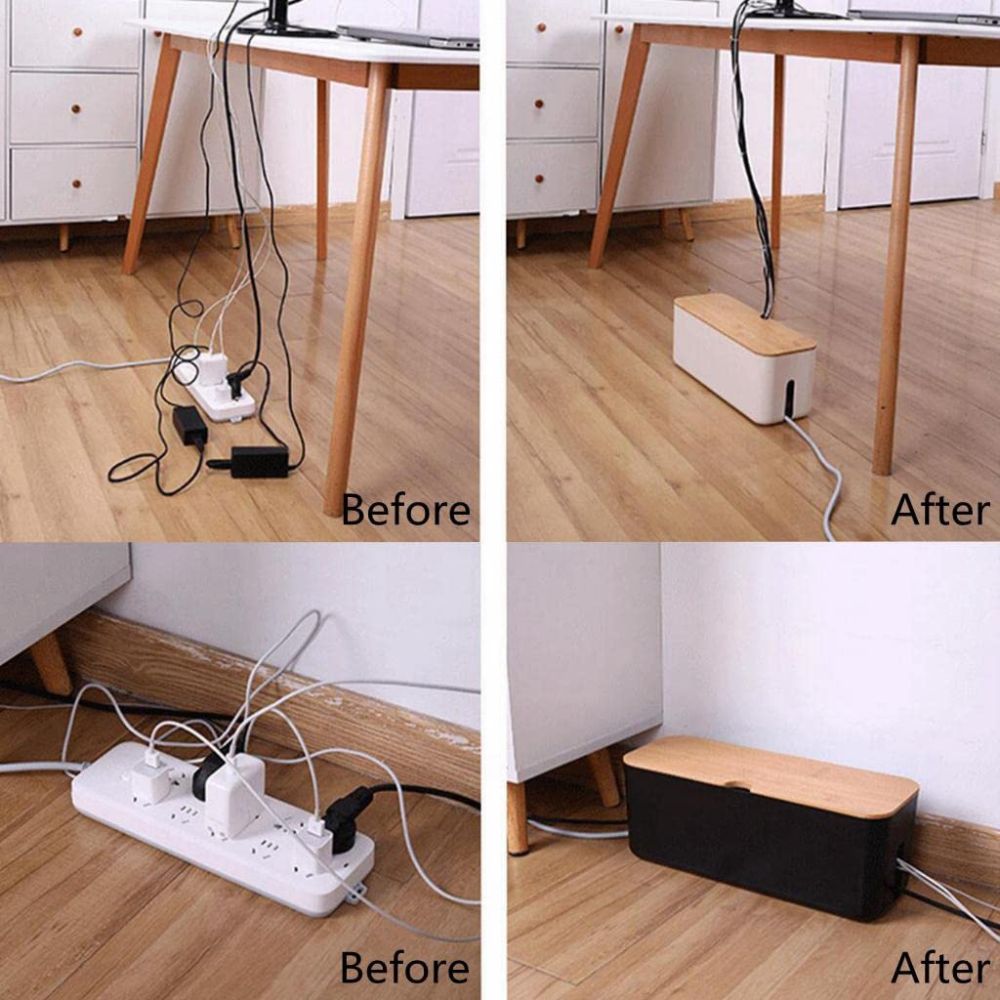 Bamboe Kabel Organizer Box