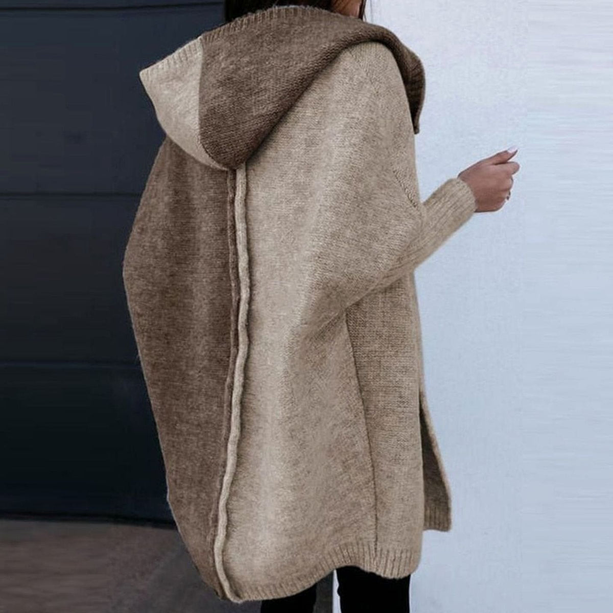 Comfortabel lang open damesvest met lange mouwen