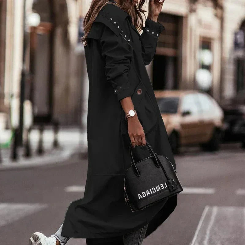Dames trenchcoat met capuchon