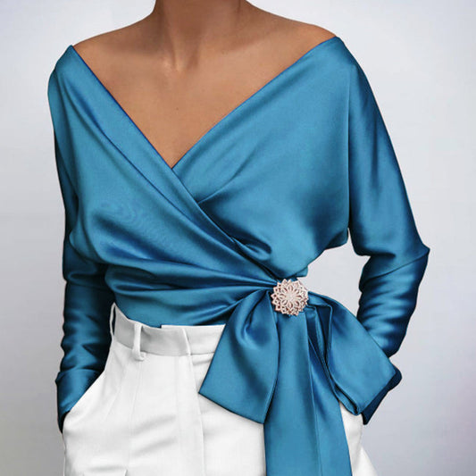 Davina | zijden blouse voor vrouwen | Luxe, elegant & veelzijdig | Herfstcollectie