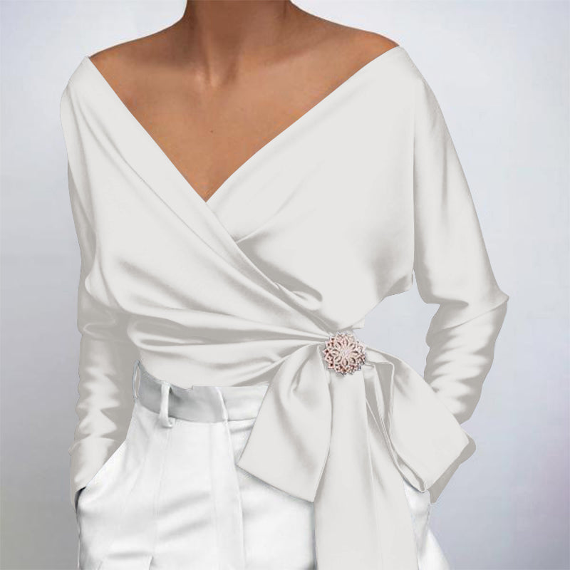 Davina | zijden blouse voor vrouwen | Luxe, elegant & veelzijdig | Herfstcollectie