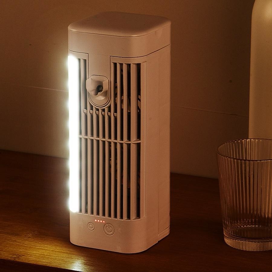Draagbare USB Vernevelaar Ventilator met 3-Snelheden Luchtstroom & Nachtlampje