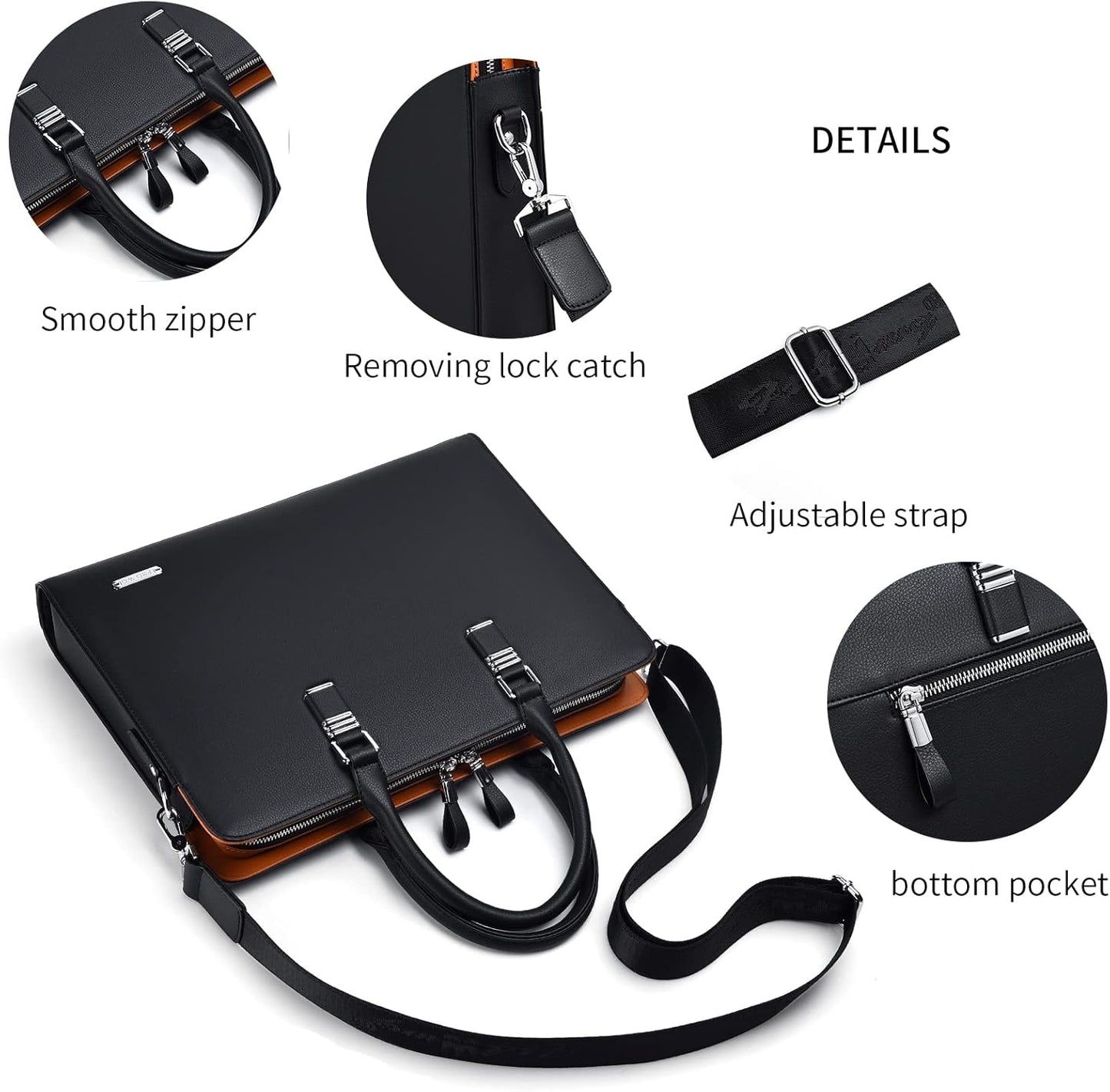 Echte Leren Multi-Compartment Zakenlaptoptas voor Professionals