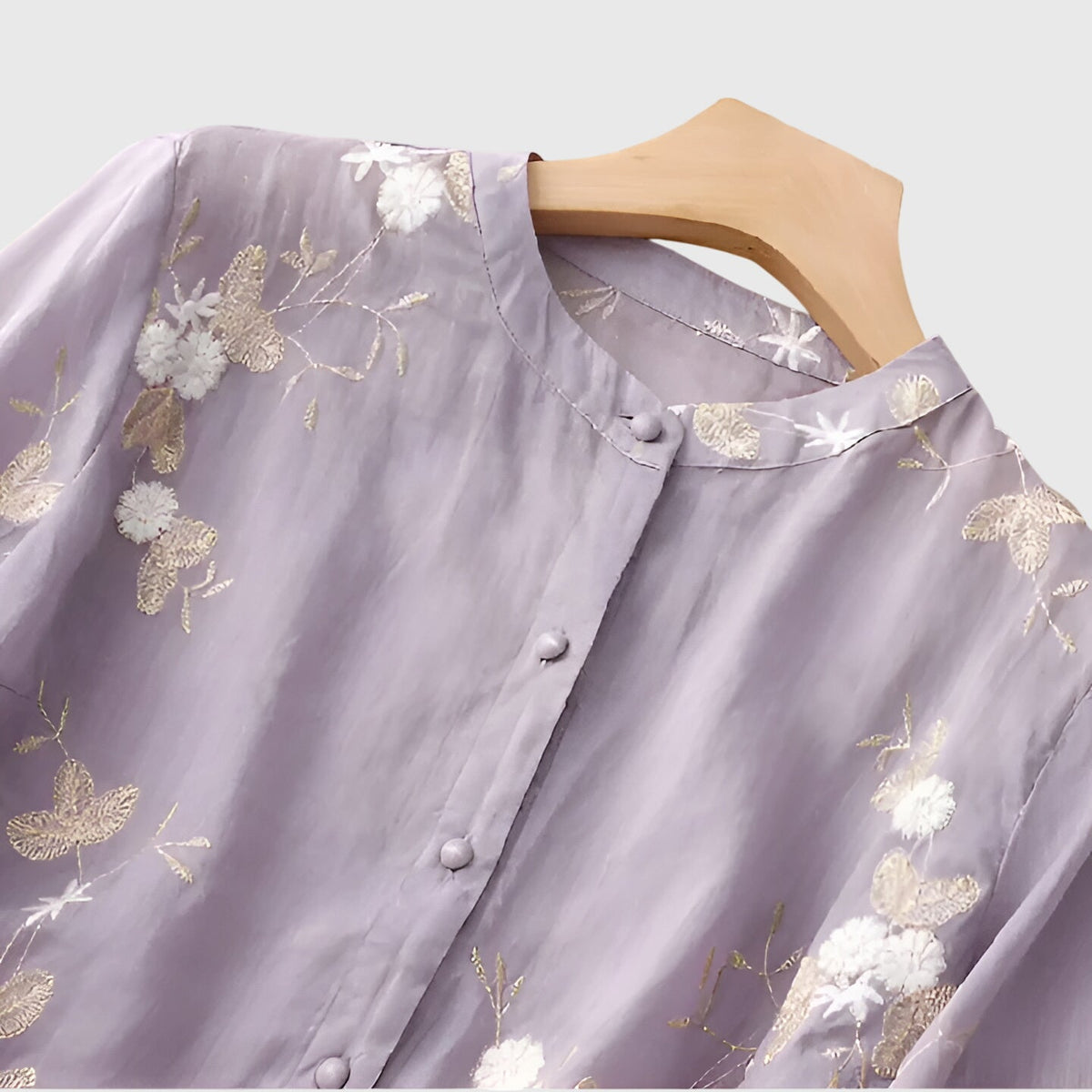 Elegante damesblouse met bloemenborduursel