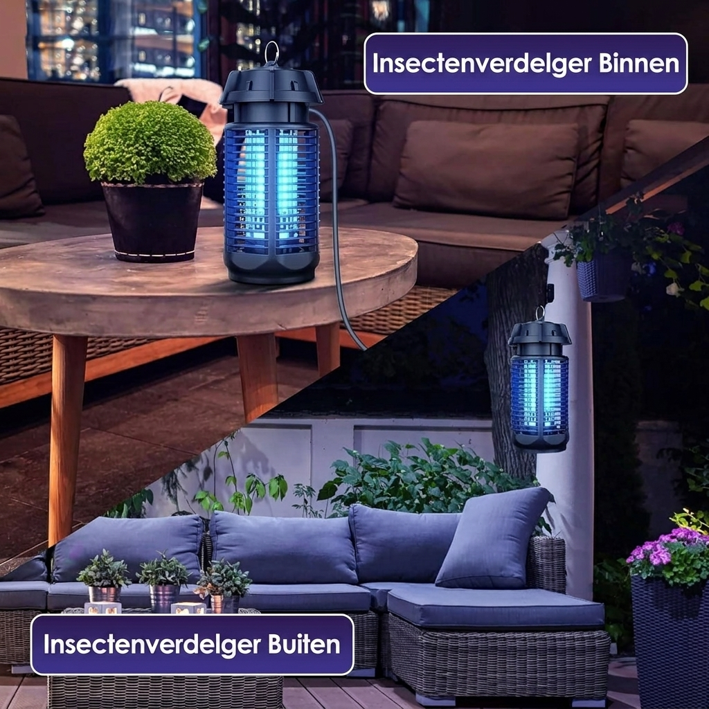 Elektrische Insectenverdelger met 20W UV-licht en 4200V Voeding, IPX4 Waterdicht
