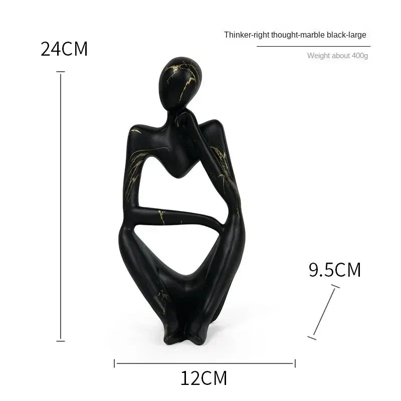 Emeja | Abstracte Denker Beeld | Handgemaakte Hars Tafeldecoratie