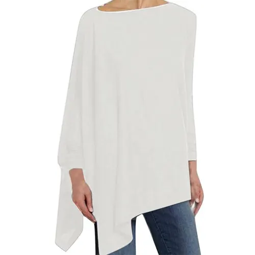 Emeja | Dames Asymmetrische Lange Mouwen Tuniek Top