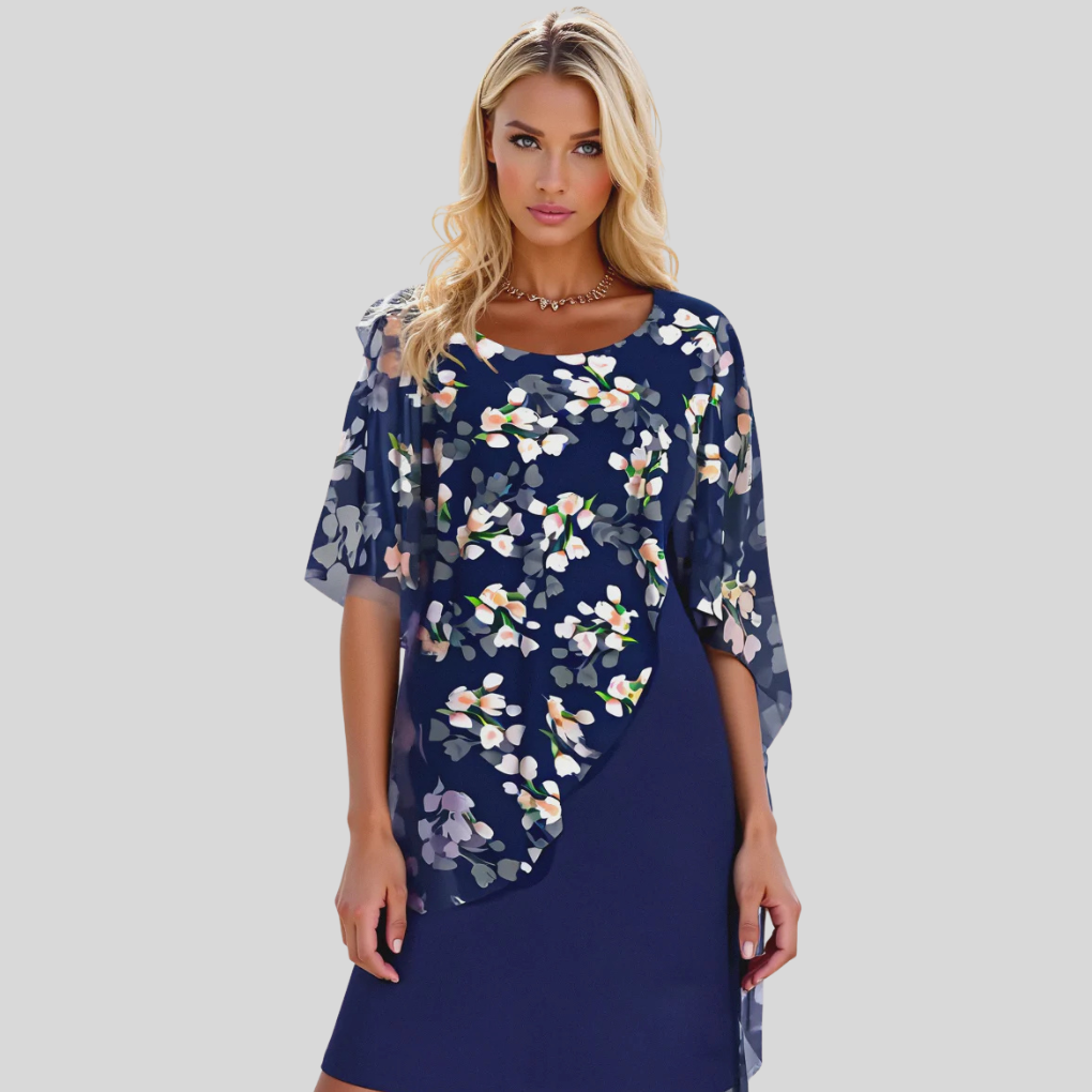 Emeja | Dames Bloemen Overlay Sheath Jurk