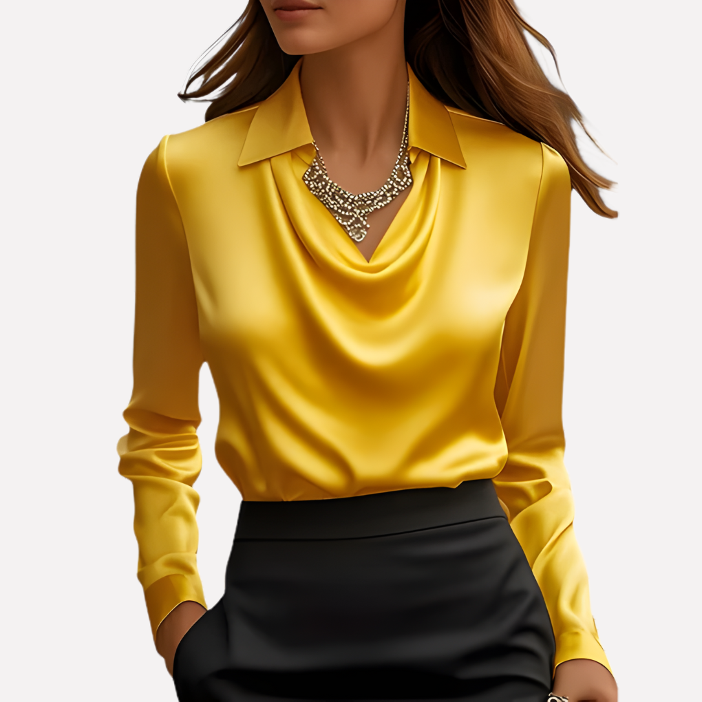 Emeja | Dames Blouse met Draped Kraag