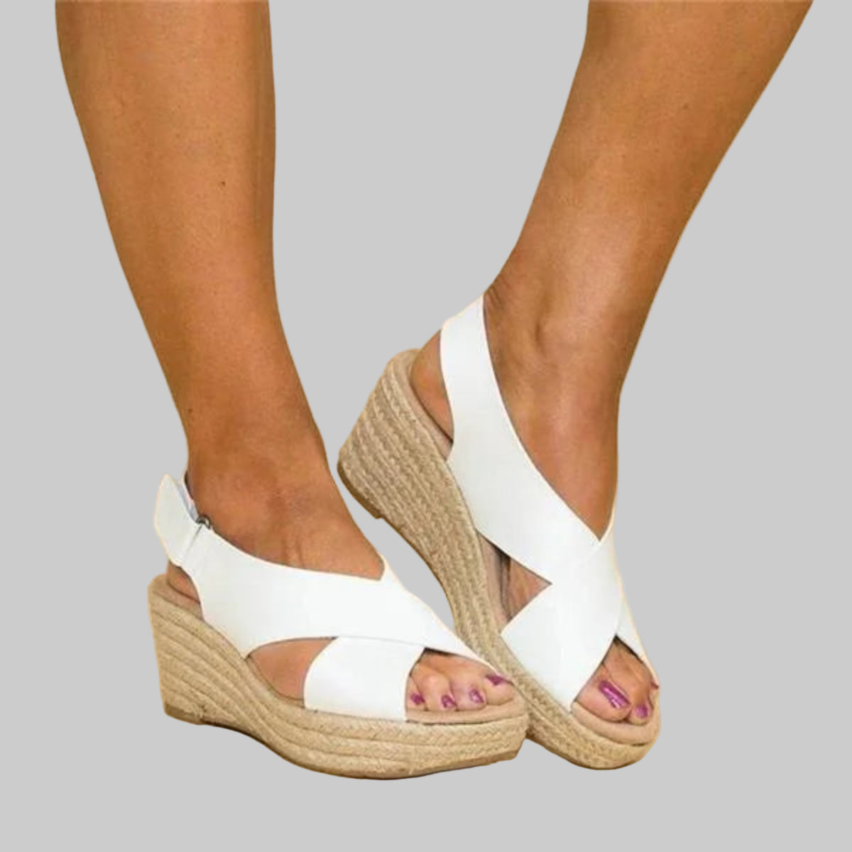 Emeja | Dames Crisscross Wedge Espadrille Sandalen