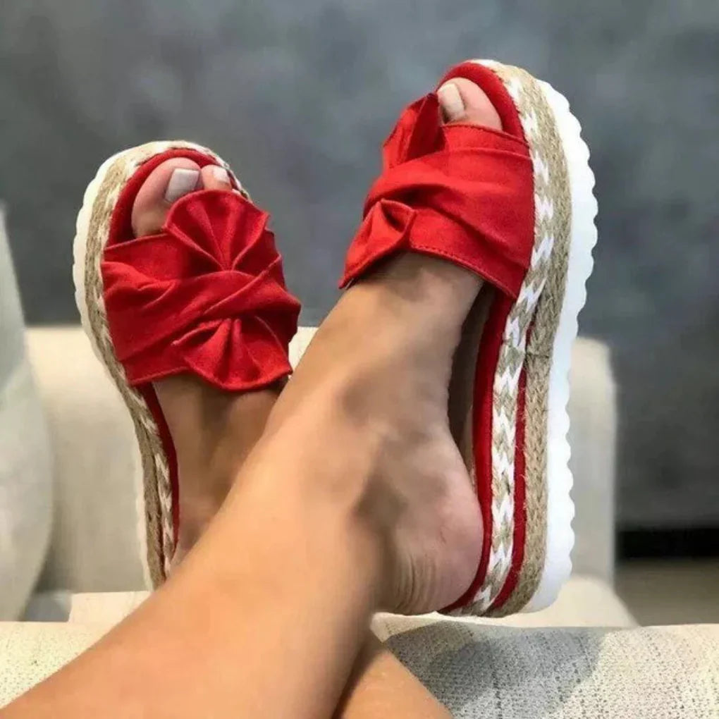 Emeja | Dames Platform Strik Sandalen