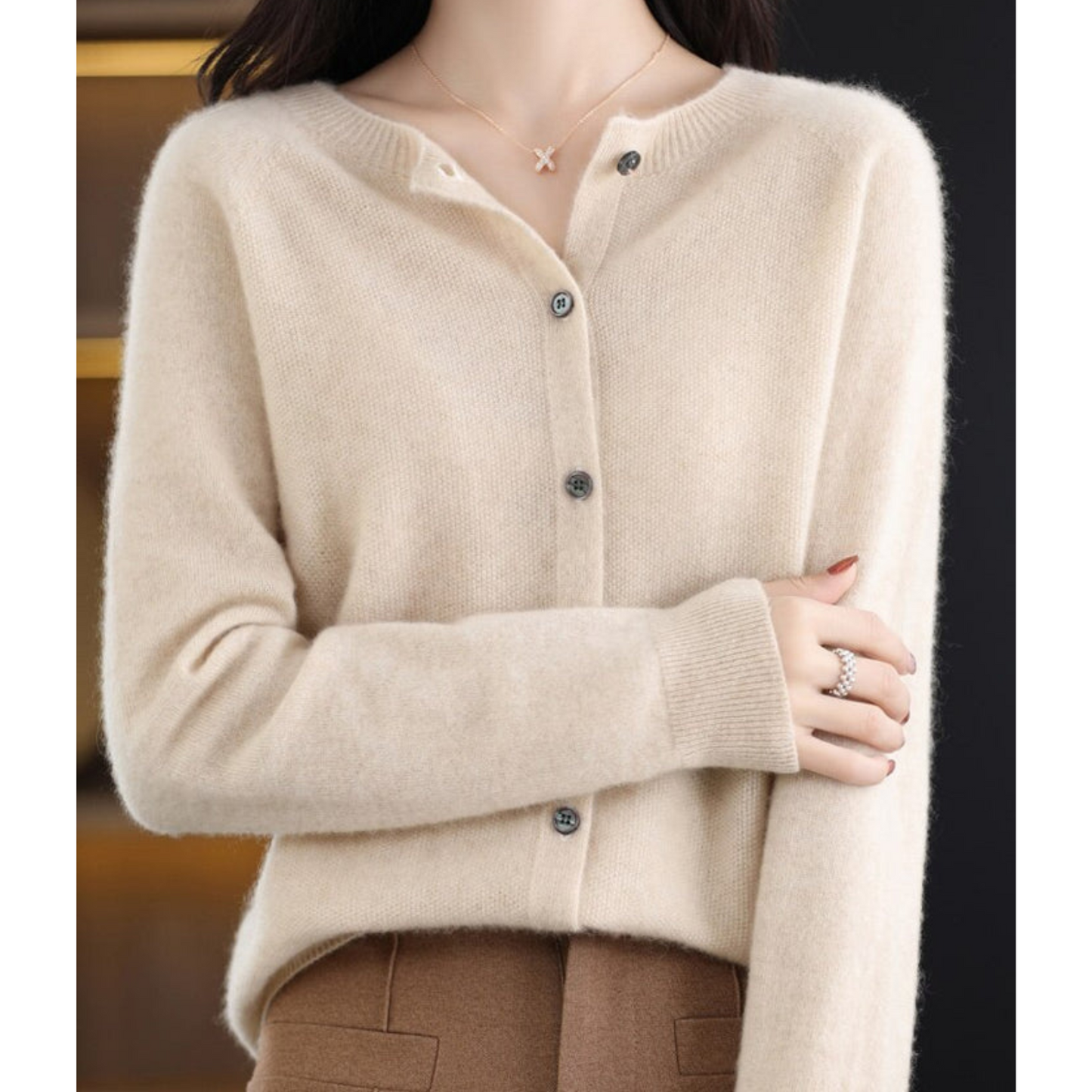Emeja Dames Ronde Hals Cardigan Trui