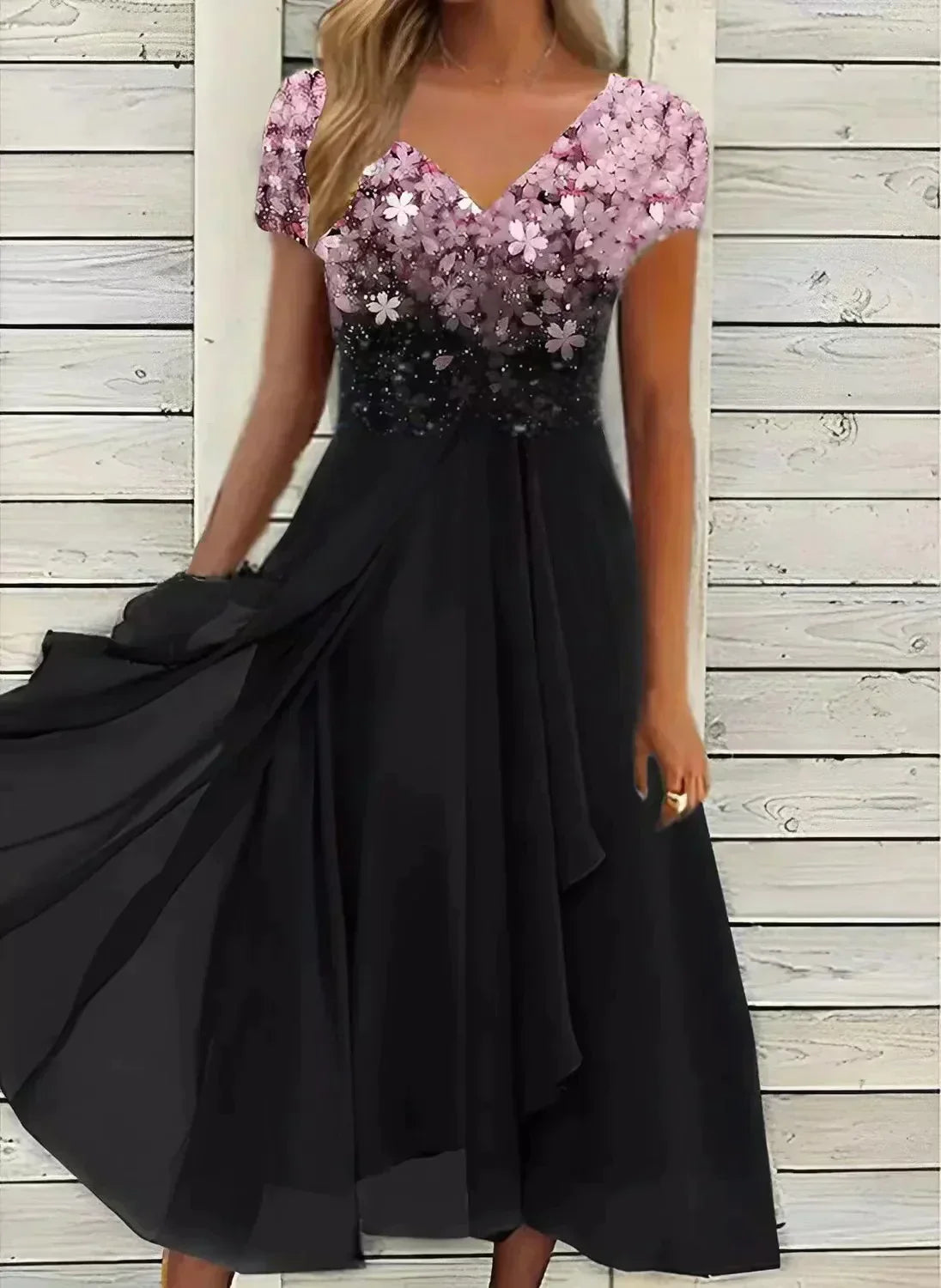 Emeja | Dames Sparkle Bodice Maxi Jurk