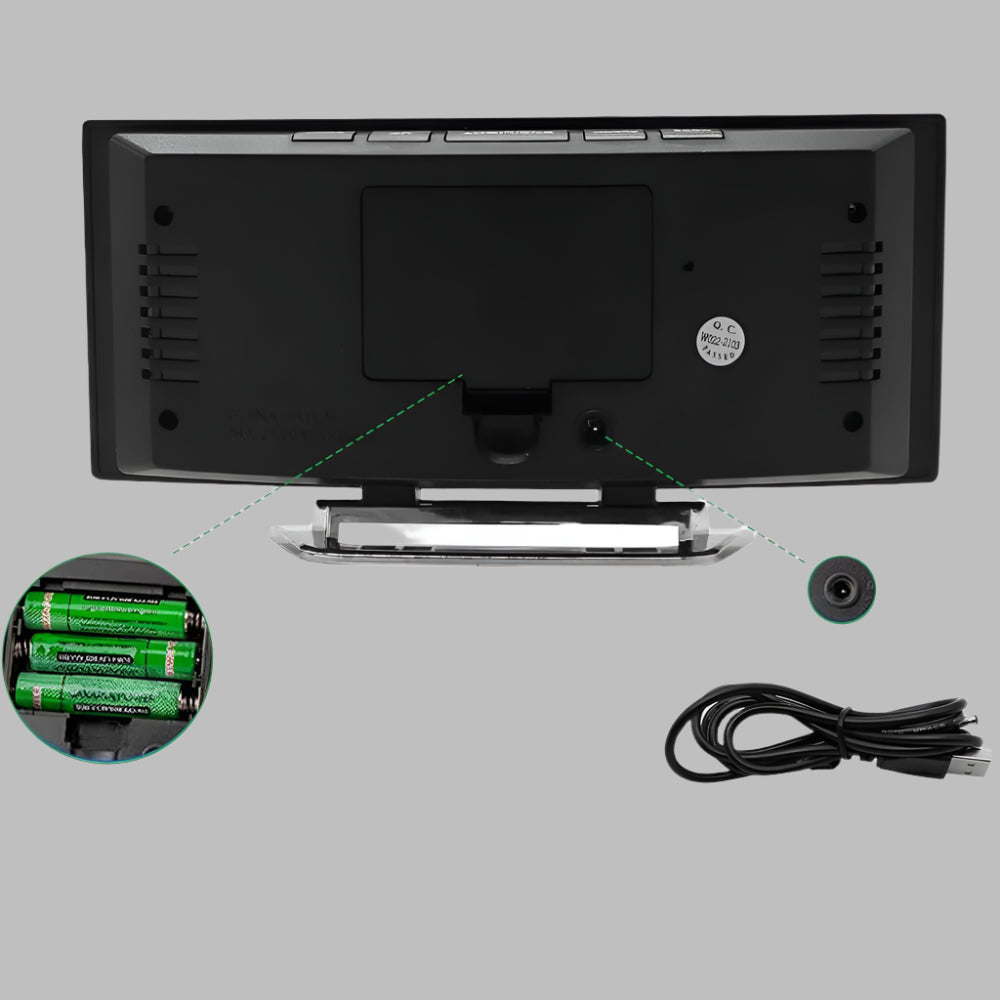 Emeja | Gebogen Display LED Wekker met Sluimerfunctie