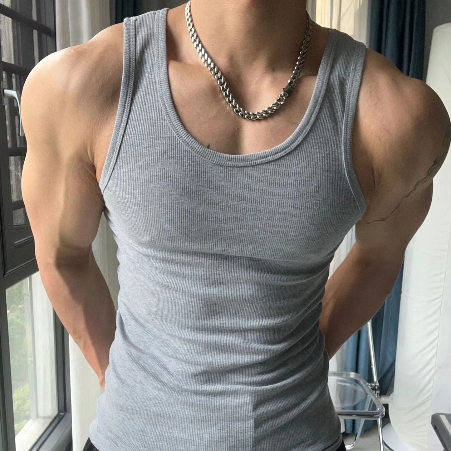 Emeja | Heren Geribbelde Tanktop