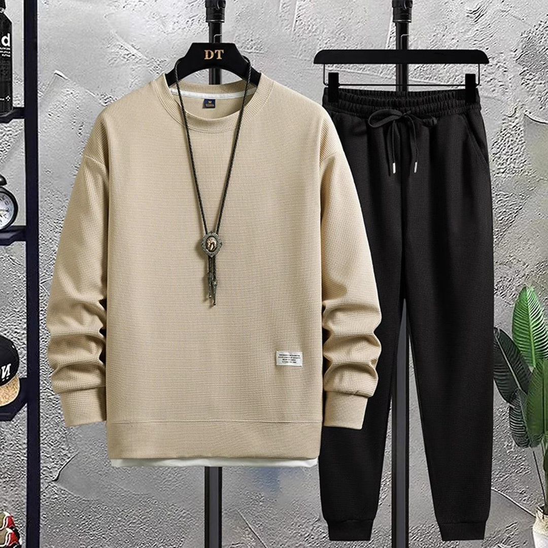 Emeja | Heren Joggingpak Set met Textured Sweatshirt en Joggers