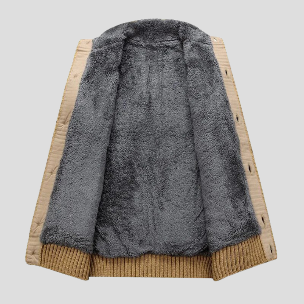 Emeja | Heren Kabelgebreide Cardigan met Sherpa Voering
