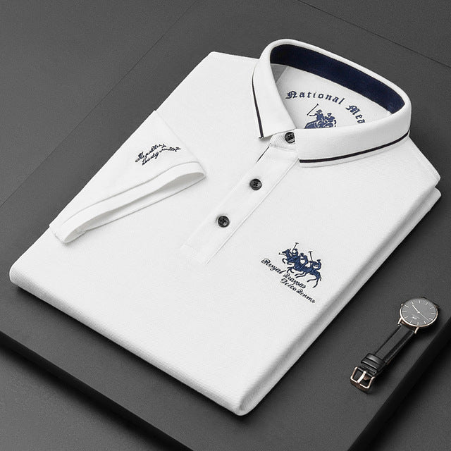 Emeja | Heren Korte Mouw Polo Shirt met Geborduurd Ontwerp