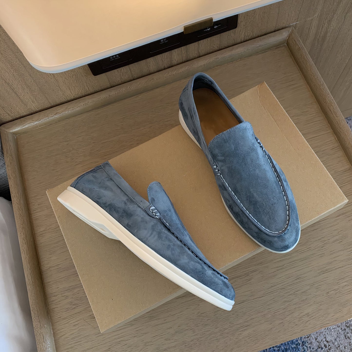 Emeja | Heren Suède Rijloafers met Stiksel Detail