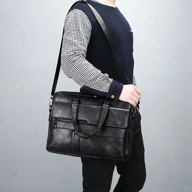 Emeja | Leren Laptoptas voor Mannen - Gestructureerd Ontwerp