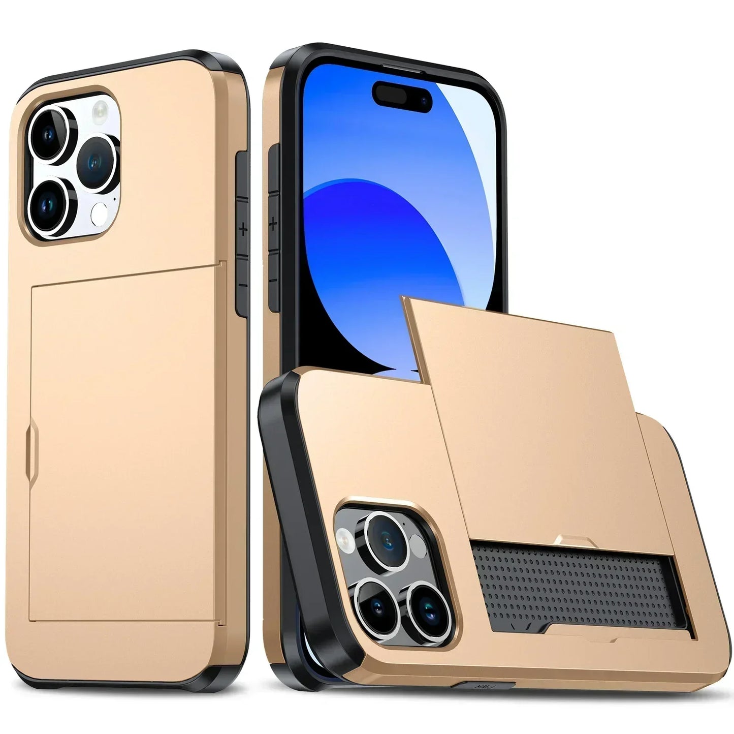 Emeja | LuxShield iPhone Hoes met Kaarthouder | Slank Ontwerp | Kaartopslag | Bescherming & Stijl