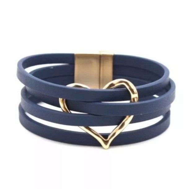 Emeja | Multi-laags O-lederen Wikkelarmband