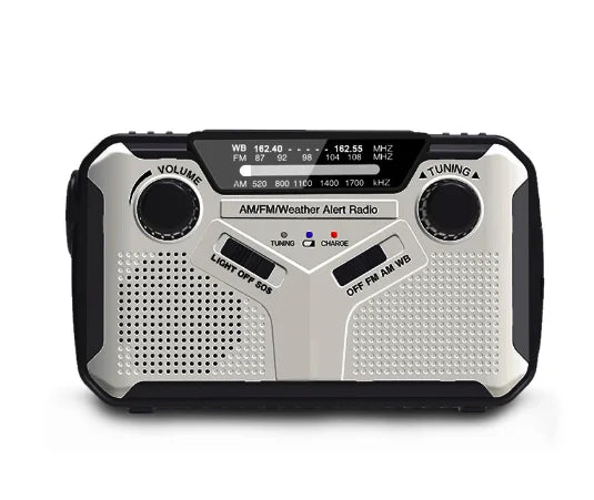 Emeja | Noodradio met Crank en Zonnepaneel – Draagbare Dynamo Radio met Powerbank en LED Zaklamp