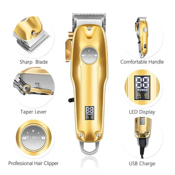 Emeja | Professionele Haartrimmers voor Mannen Gouden Set | Gouden Draadloze Haartrimmers