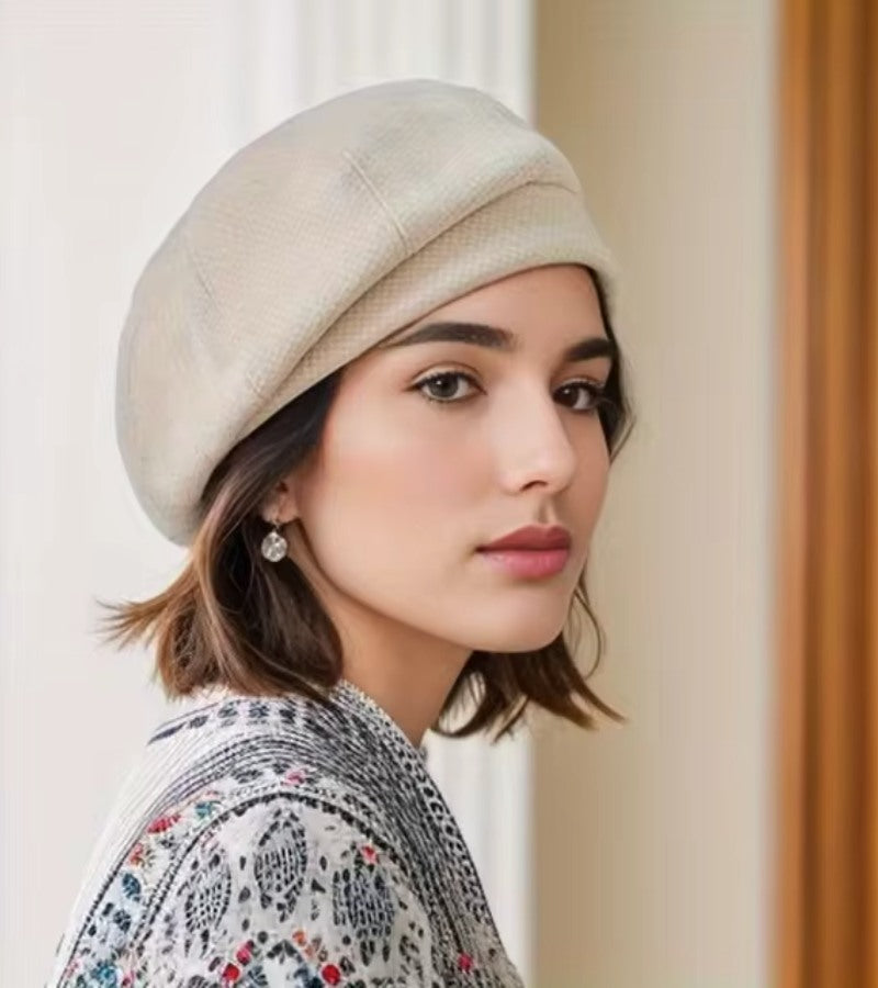 Emeja | Vrouwen Elegante Pet | Parijse Chic Stijl | Ademend Zacht Stof | Één Maat