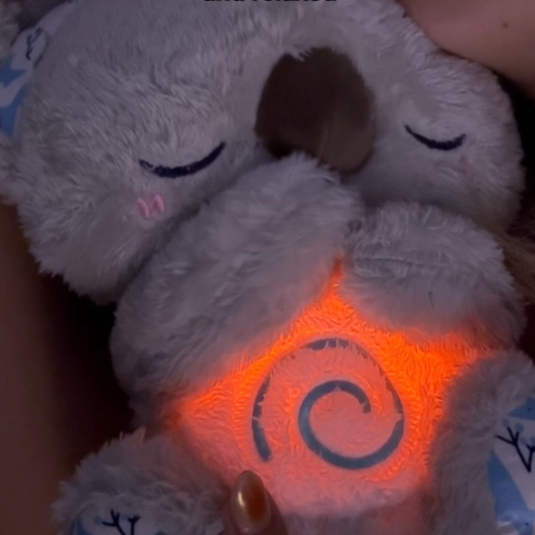 Kalmerende Koala Ademhalingsspeelgoed | Ritmische Ademhalingssimulator | Haptische Aanraak Ultrasone Geluidstherapie | Geïntegreerde LED Nachtlamp | Gewogen Pluche Compaan