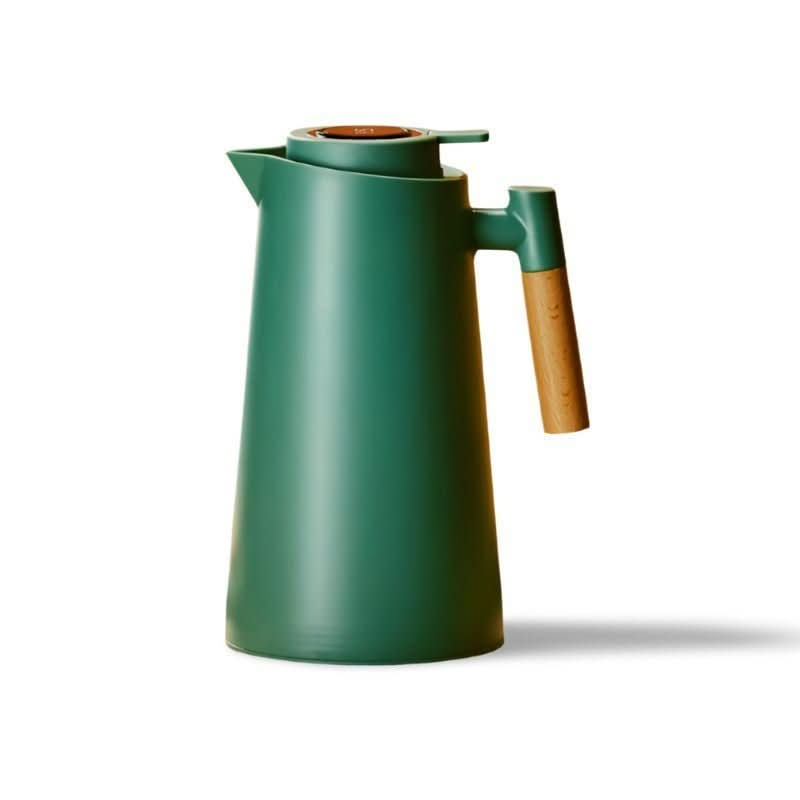 LATTEA THERMO – Dubbelwandige Thermosfles met Temperatuurweergave en Houten Handvat