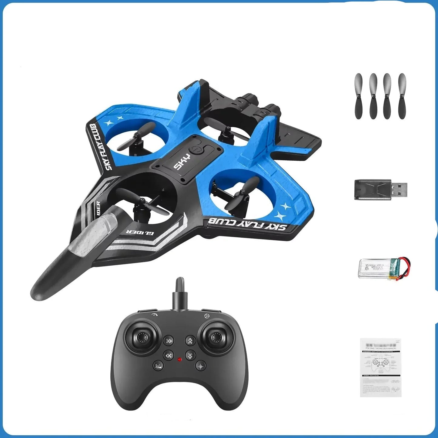 Lichtgewicht RC-vliegtuig met gyroscopische stabilisatie en LED-verlichting – Ideaal voor beginners en kinderen