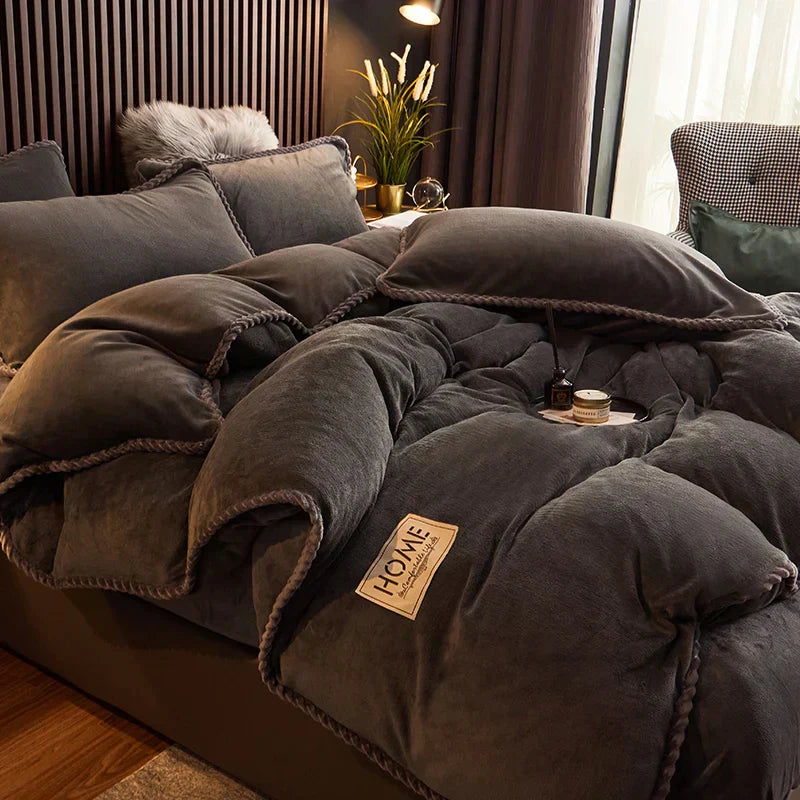 Luxueuze Velours Fleece Dekbedovertrek Set - PlushHaven