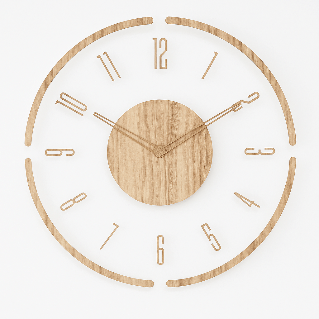 NORDIC CLOCK - Stille houten wandklok in een minimalistisch ontwerp