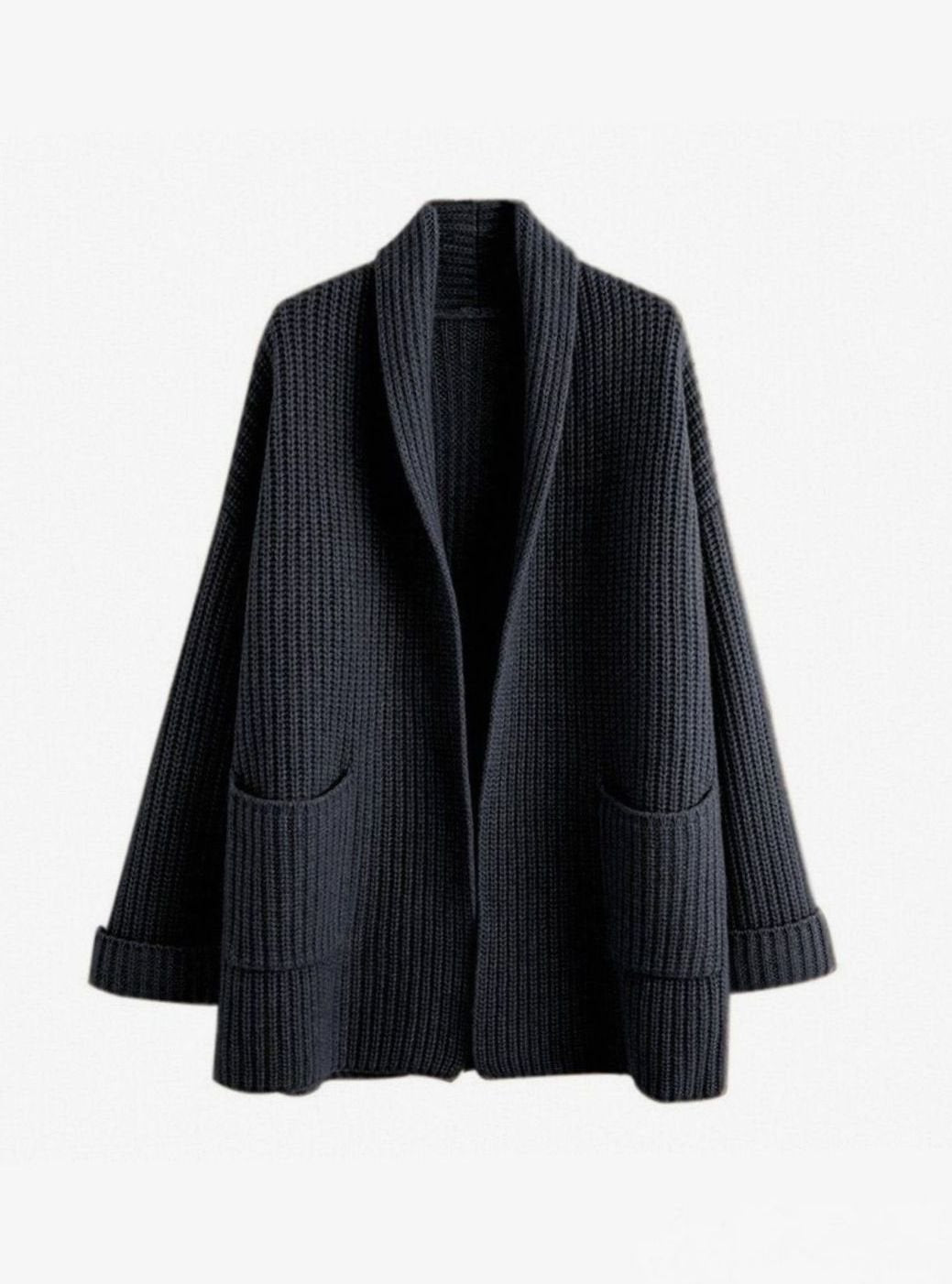 Oversized lang gebreid damesvest met relaxed fit en zakken