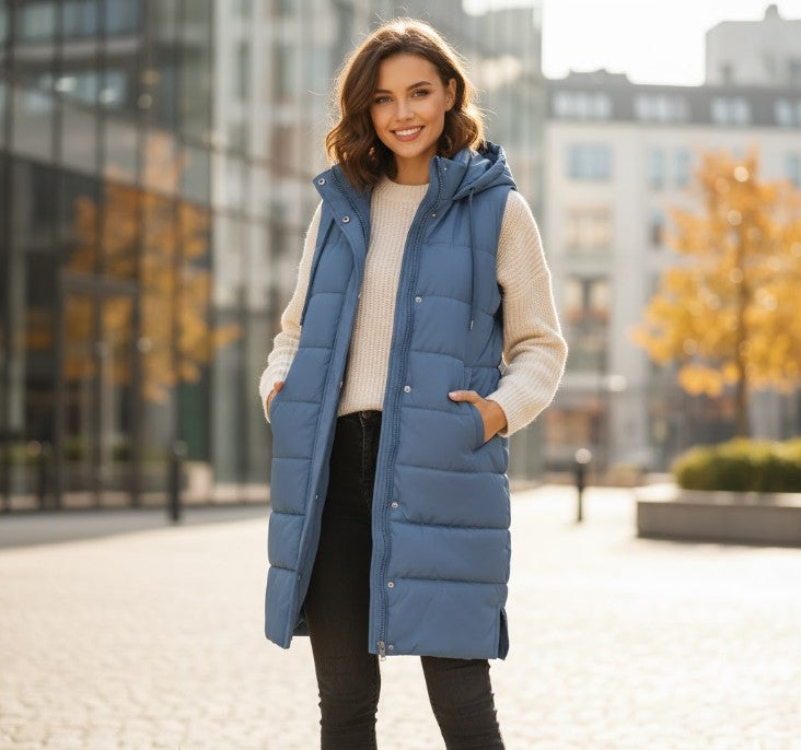 Parque - Knielange Gequiltte Vest voor Dames