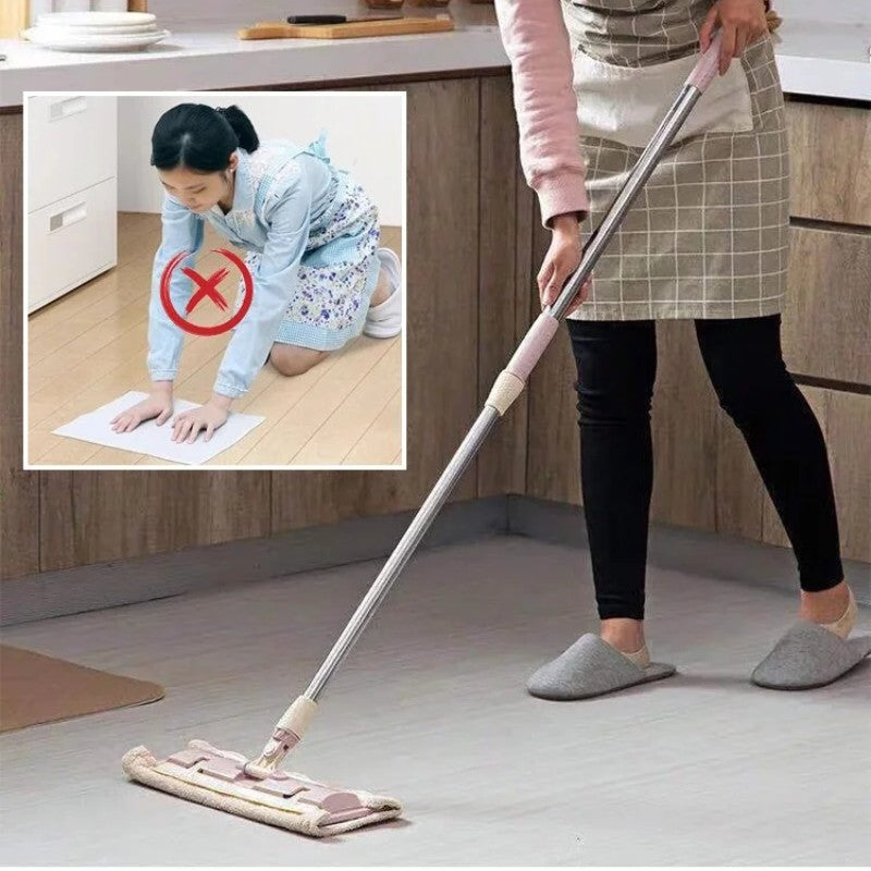 Platte Mop Gemaakt van RVS – Met Herbruikbare Microvezeldoek