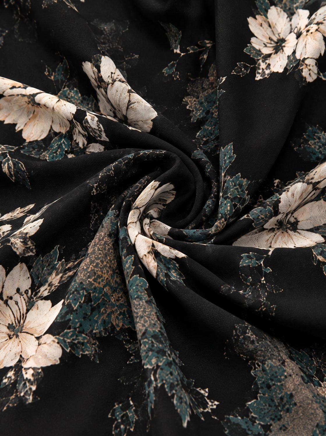 Zwarte gebloemde boho high-low maxi-zomerjurk voor dames
