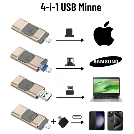 4-in-1 USB Flash Drive - Razendsnelle Bestandsoverdracht