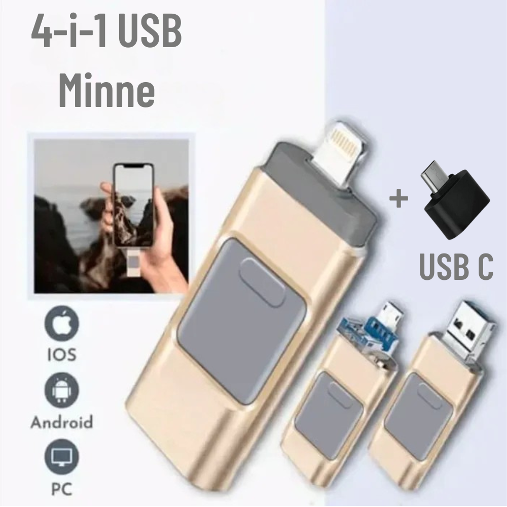 4-in-1 USB Flash Drive - Razendsnelle Bestandsoverdracht