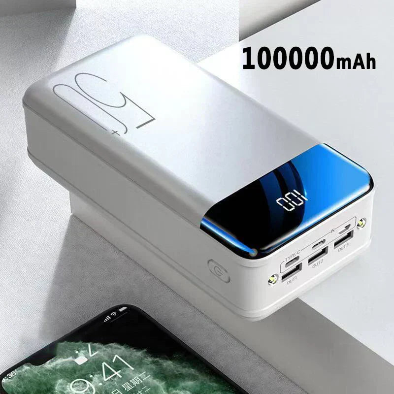 50.000mAh Ultra-Hoge Capaciteit Powerbank – Super Snelle Oplading voor Telefoons, Tablets & Laptops