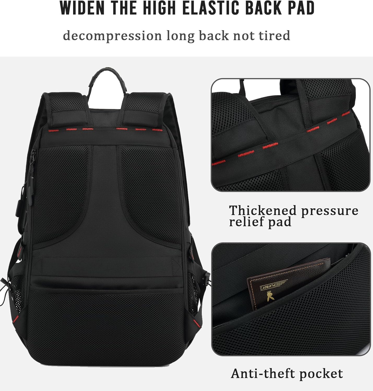 60L Waterdichte Reis Laptop Rugzak met USB-poort & Schoencompartiment
