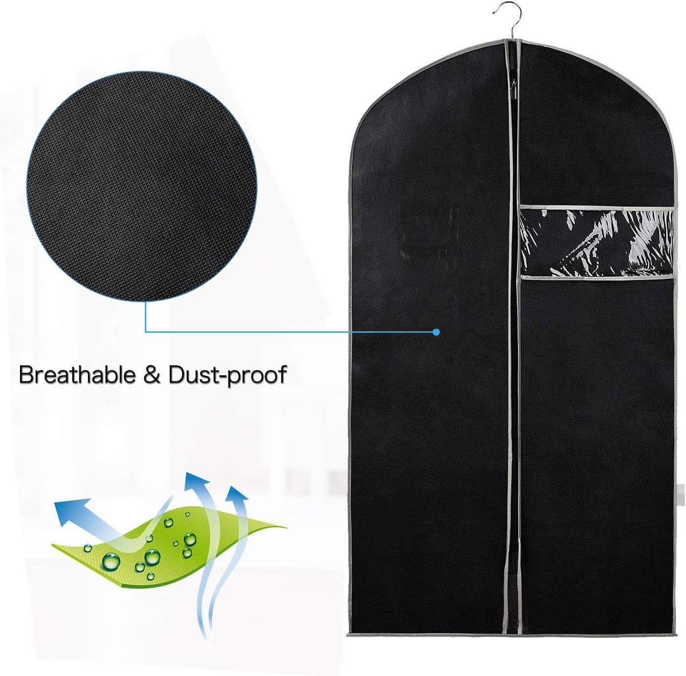 Ademend Kledinghoes Set – 10-Pack Kledingopslaghoezen met Venster