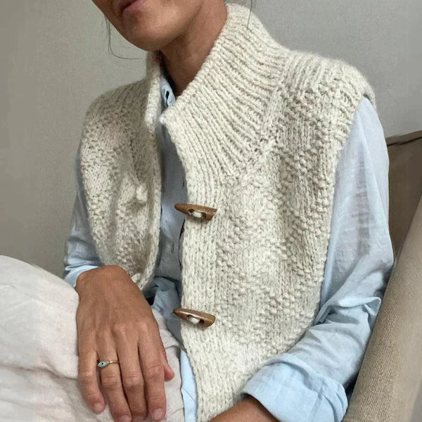 Anja - De Elegante Herfst Mouwloze Cardigan