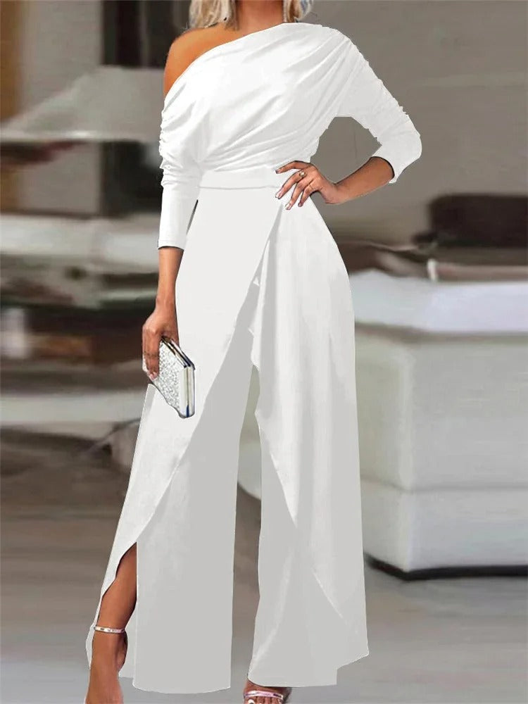Anne | Elegante Off-Shoulder Jumpsuit met Stijlvolle Split voor Vrouwen