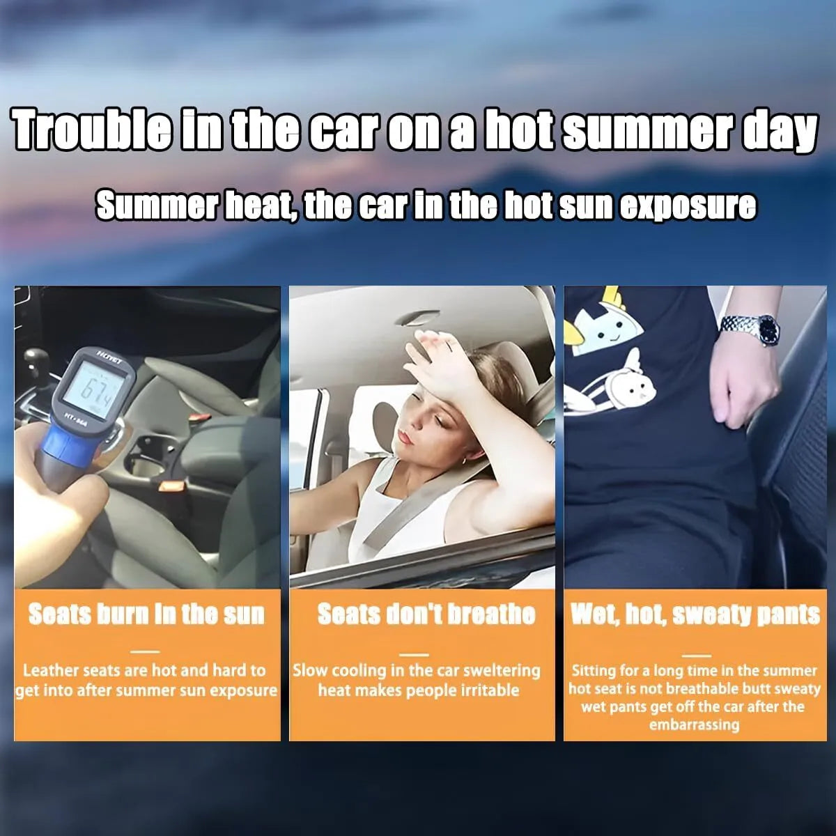Antislip Autokussen Gemaakt van IJszijde, Geschikt voor de Zomer