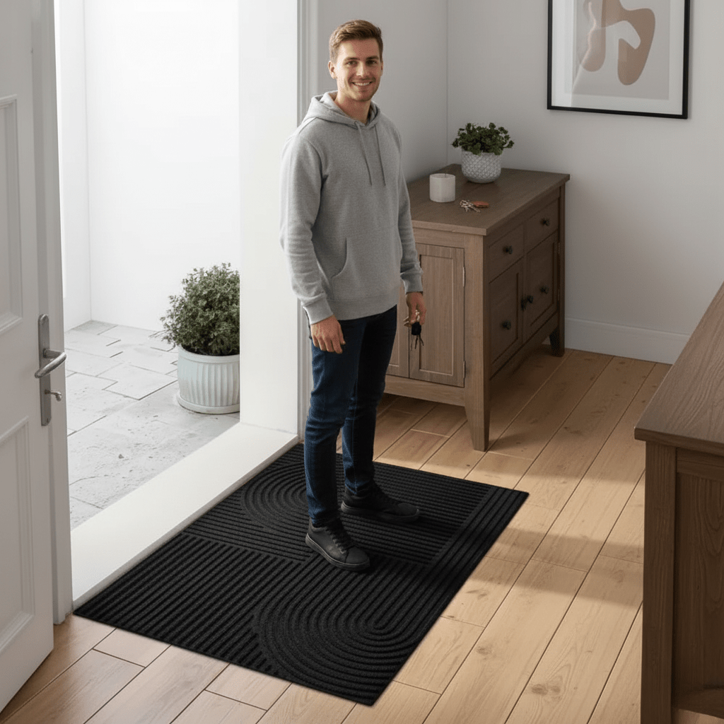 AQUARAY – Absorberende, wasbare mat met vloeiende lijnpatroon