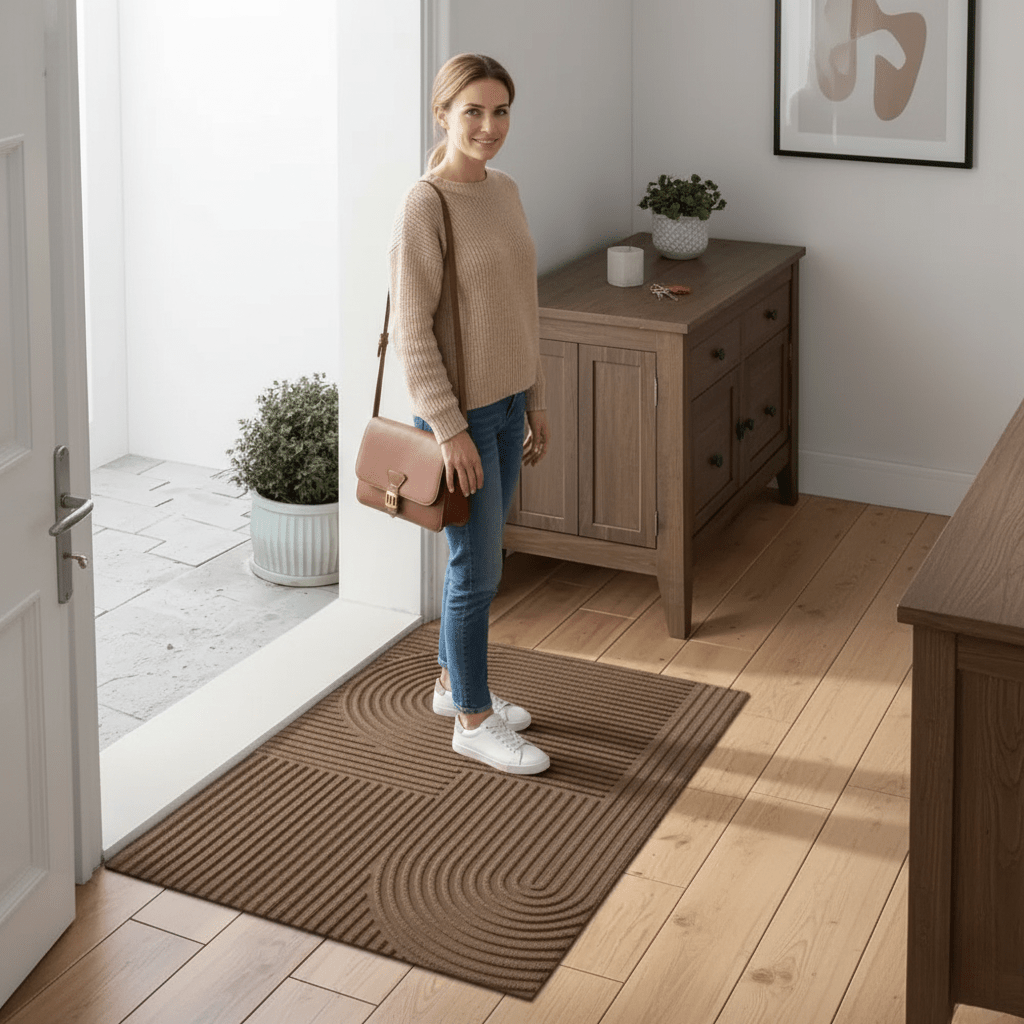 AQUARAY – Absorberende, wasbare mat met vloeiende lijnpatroon